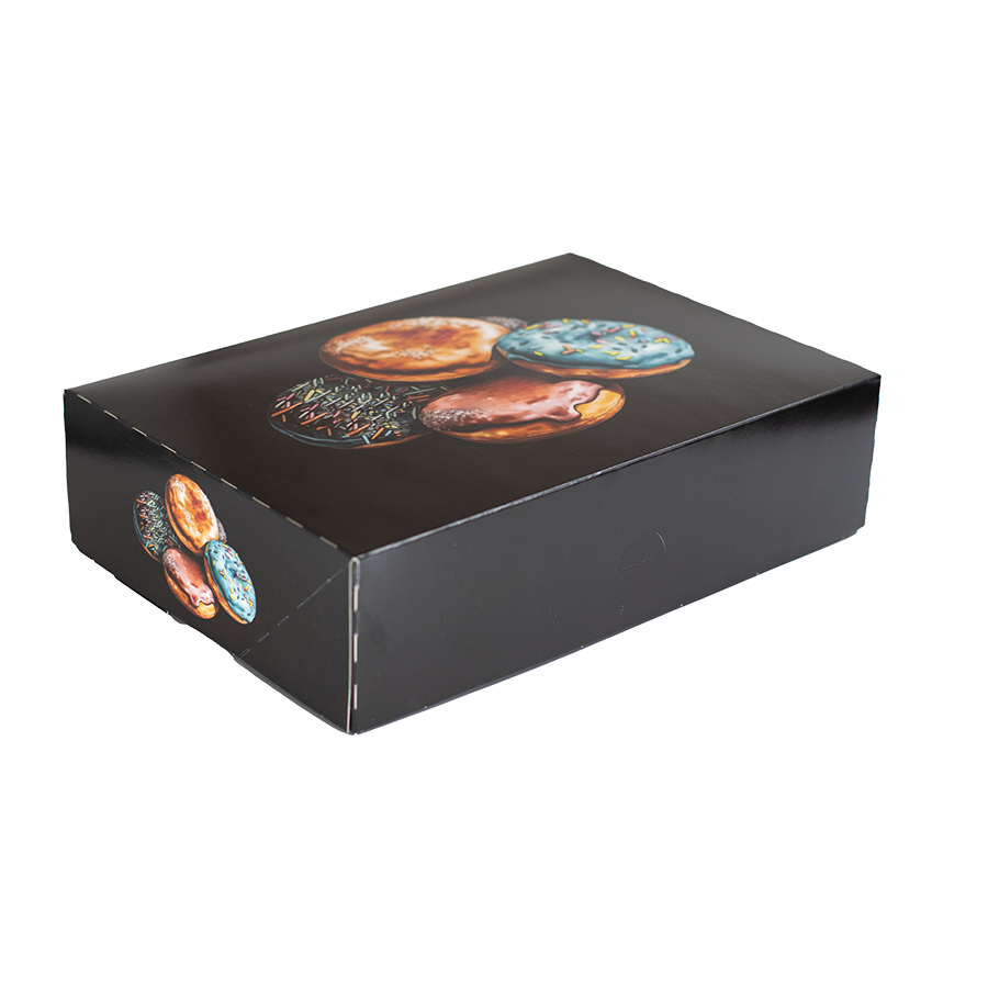 POJEMNIK KARTONOWY 310x220x80 (6227) PĄCZKI CZARNY